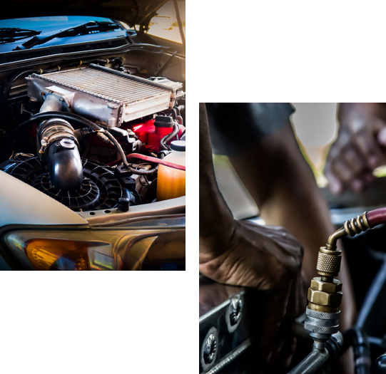 a worker checking the Car Radiator for repairing